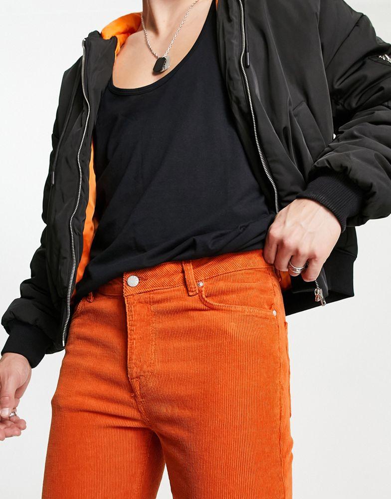 ASOS DESIGN flare jeans in rust stretch corduroy商品第3张图片规格展示