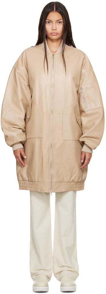 Beige Jesse Faux-Leather Jacket商品第1张图片规格展示