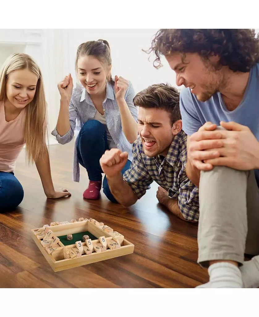 商品Trademark Global|Hey Play Shut The Box Game - Classic 10 Number Wooden Set With Dice Included-Old Fashioned, 4 Player Thinking Strategy Game For Adults And Children,价格¥201,第5张图片详细描述