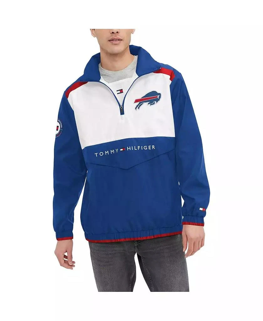 商品Tommy Hilfiger|Men's Royal, White Buffalo Bills Carter Half-Zip Hooded Top,价格¥838,第1张图片