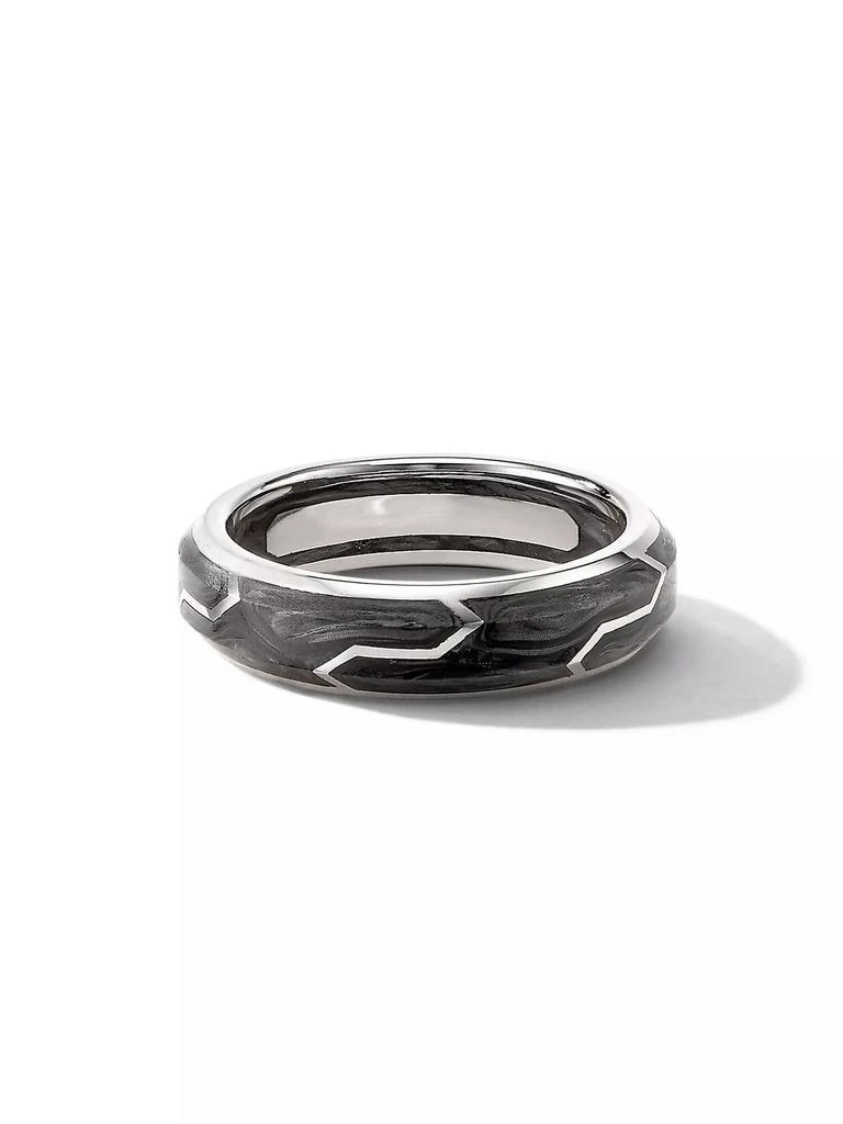 商品David Yurman|Forged Carbon Band Ring in 18K White Gold, 6mm,价格¥15462,第1张图片