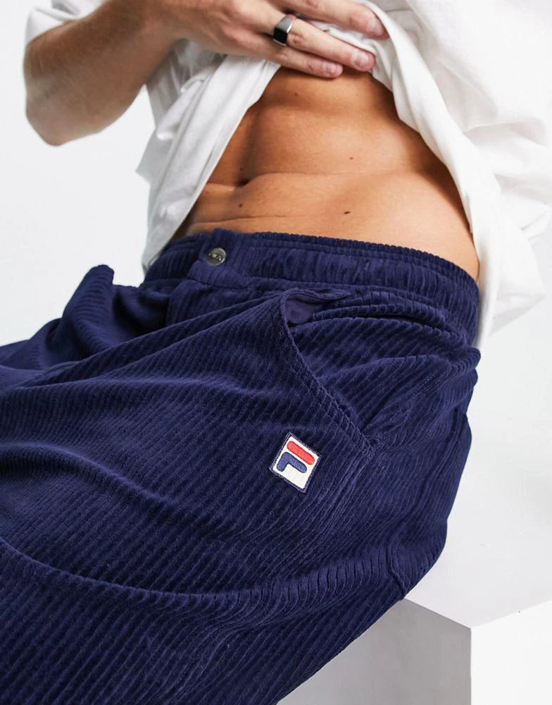 商品Fila|Fila cord joggers with logo in navy,价格¥355,第3张图片详细描述