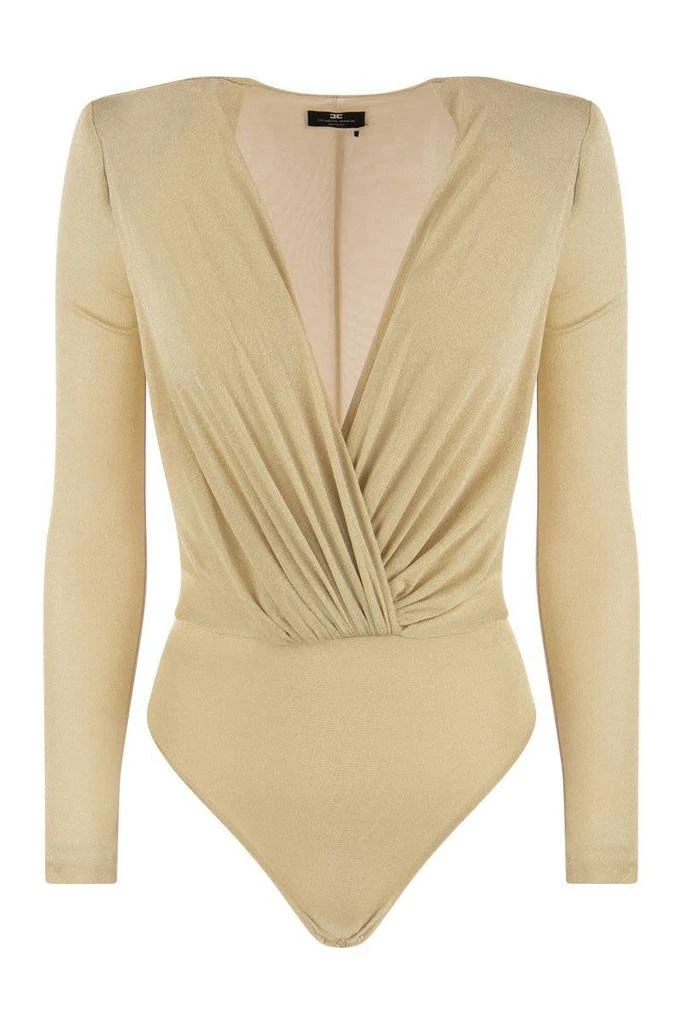 商品ELISABETTA FRANCHI|ELISABETTA FRANCHI Lurex jersey bodysuit with neckline,价格¥2218,第1张图片