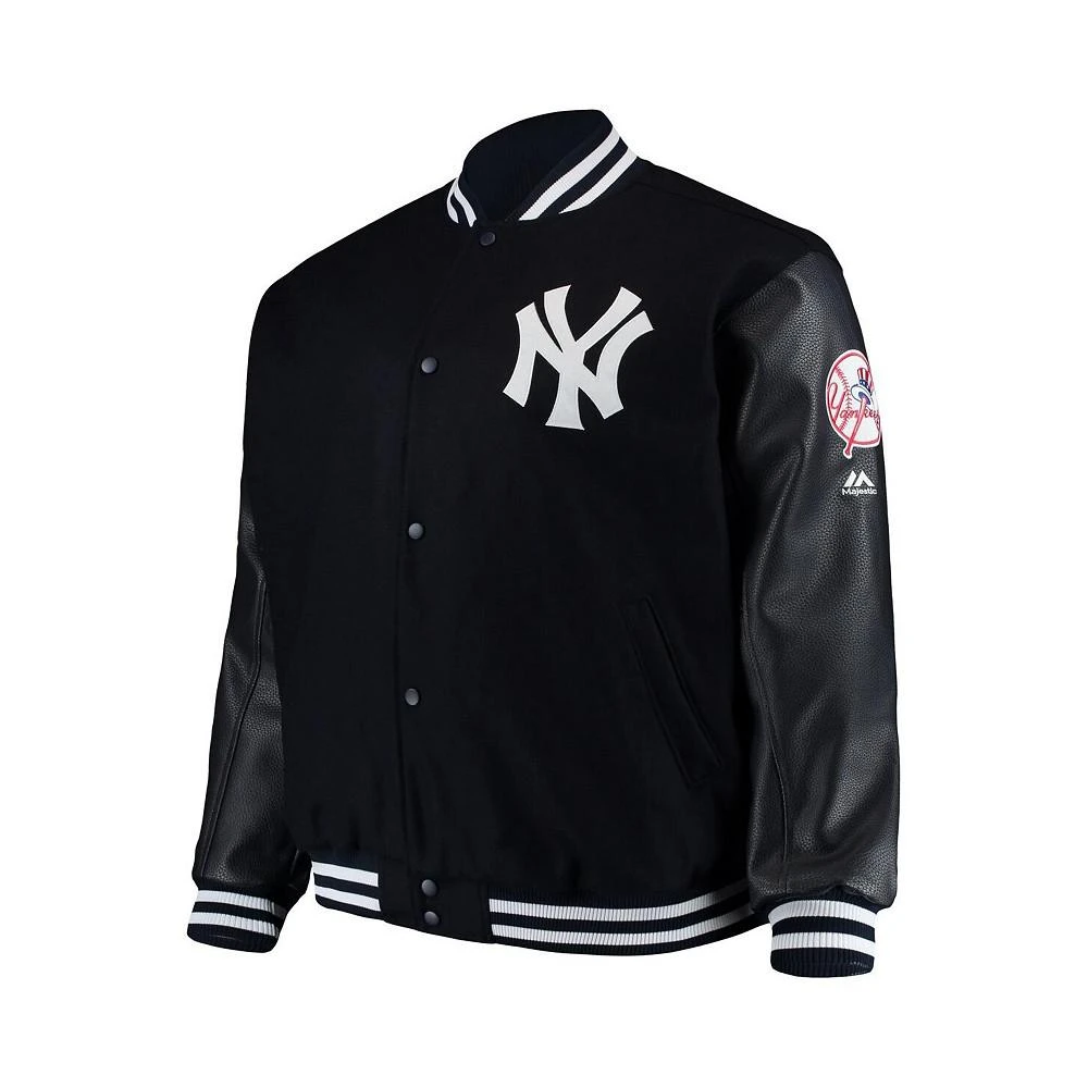 商品Majestic|Men's Navy New York Yankees Big and Tall On-Field Authentic Collection Full-Snap Jacket,价格¥1489,第2张图片详细描述