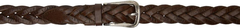 商品Brunello Cucinelli|Brown Braided Belt,价格¥4126,第1张图片