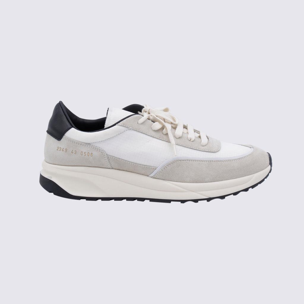 COMMON PROJECTS WHITE AND GREY LEATHER SNEAKERS商品第1张图片规格展示