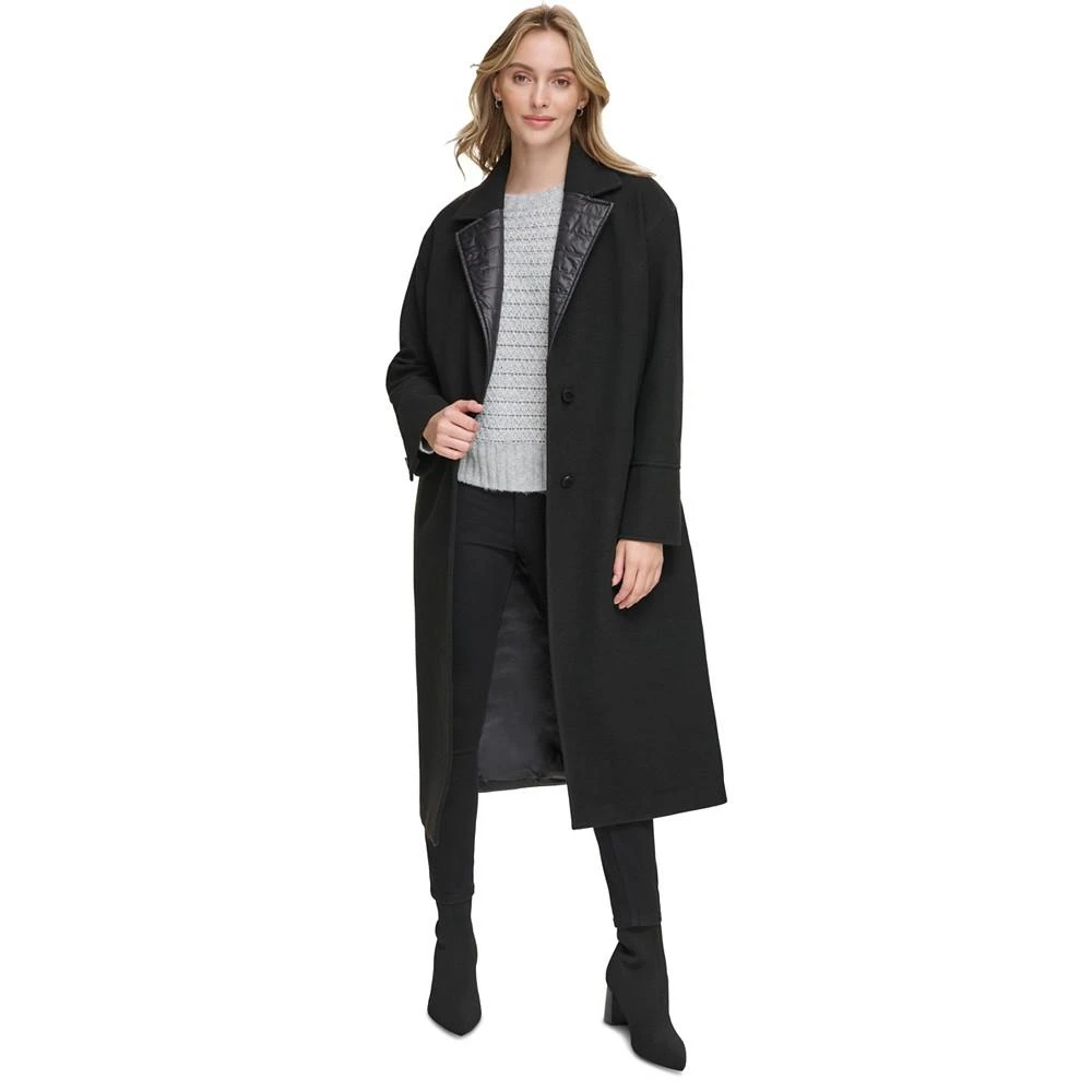 商品Calvin Klein|Women's Long Coat With Puffer Trim,价格¥1533,第1张图片