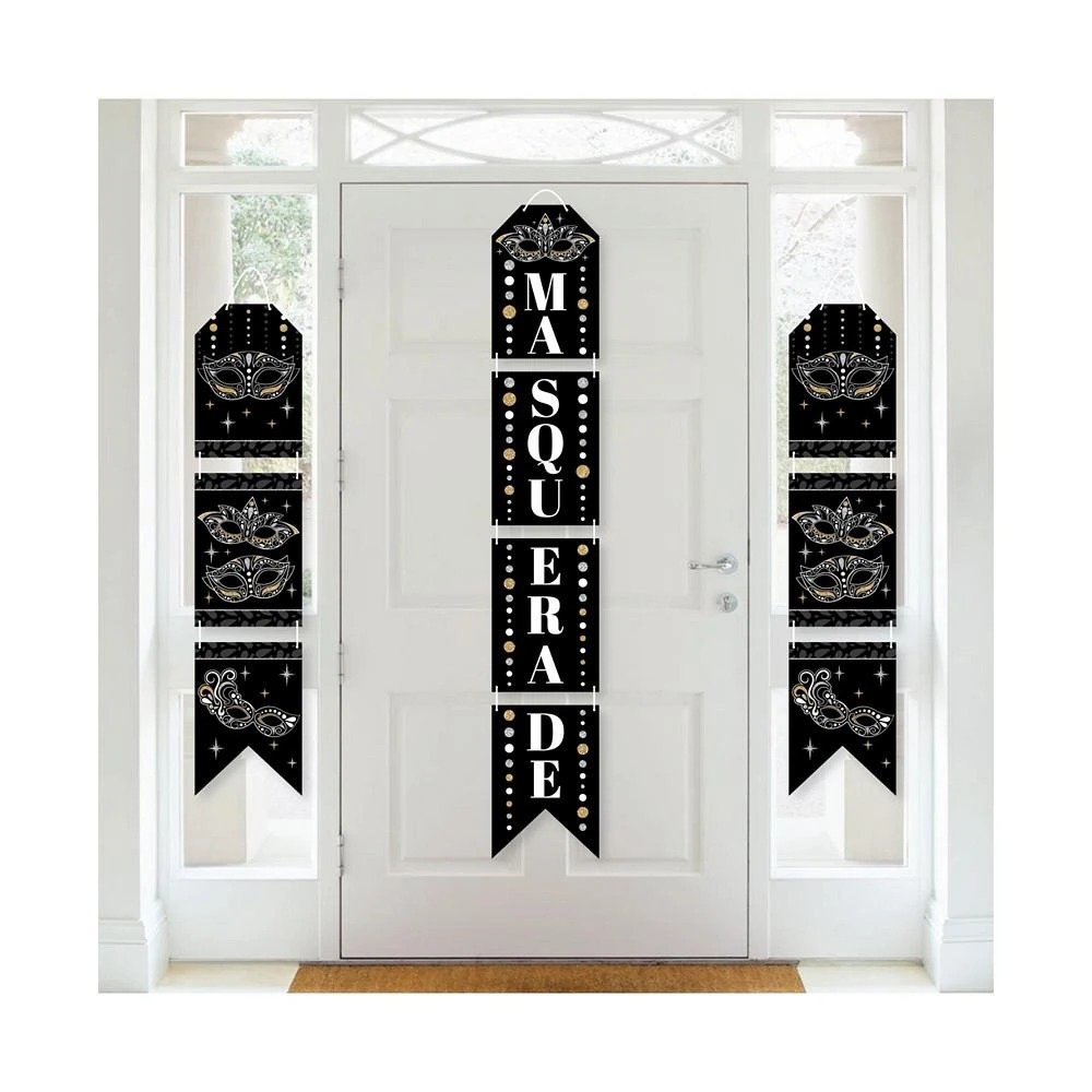 商品Big Dot of Happiness|Masquerade Paper Door Banners Mask Party Wall Decoration Kit - Indoor Door Decor,价格¥157,第1张图片