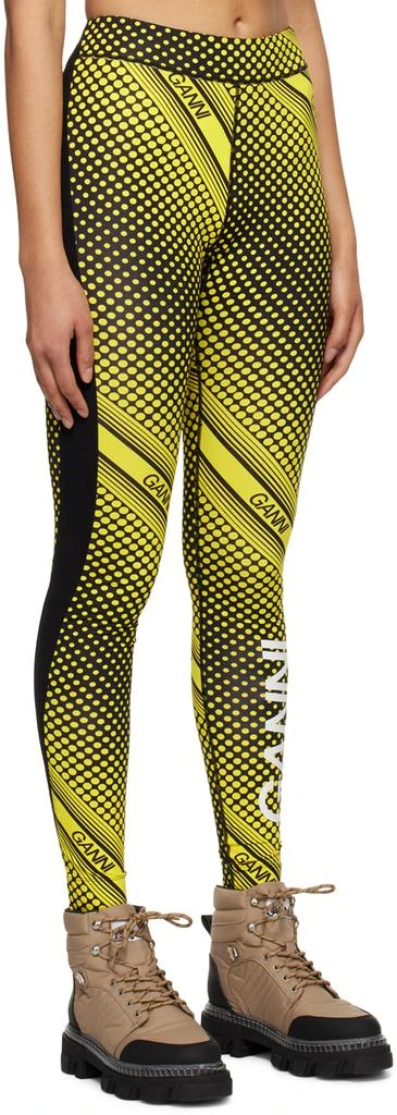 商品Ganni|Yellow & Black Zipper Leggings,价格¥891,第2张图片详细描述