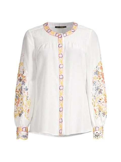 商品Kobi Halperin|Alena Embroidered Eyelet Blouse,价格¥1050,第1张图片