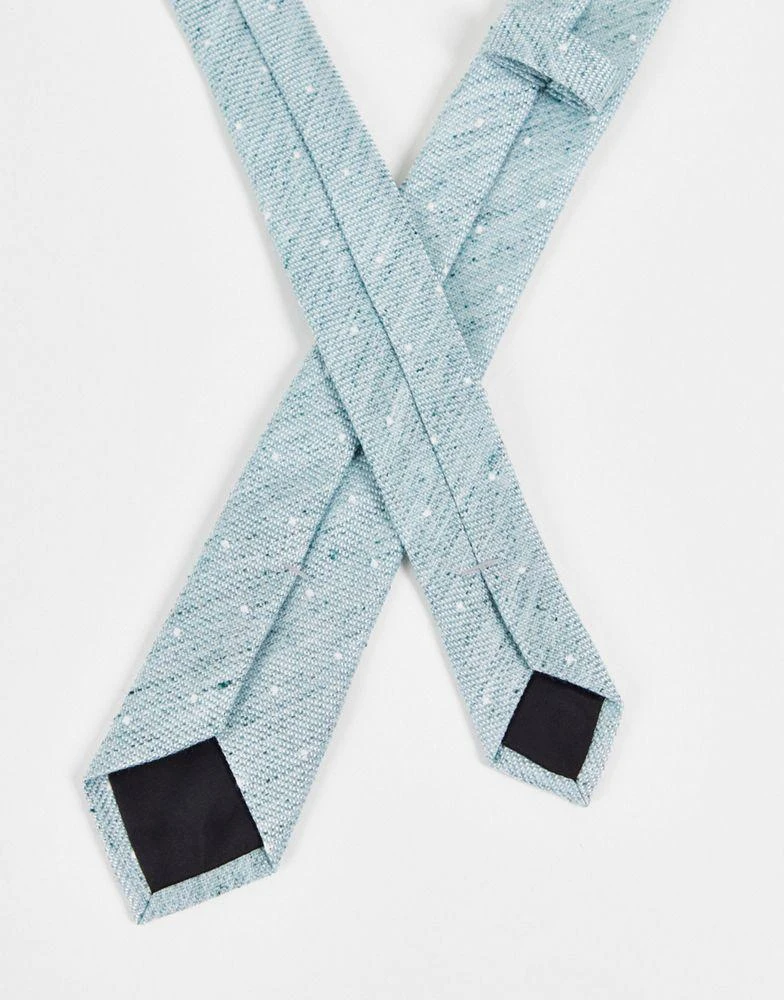 商品ASOS|ASOS DESIGN slim tie with texture and polka dot detail in mint,价格¥58,第3张图片详细描述