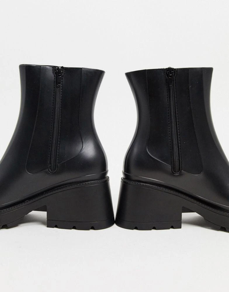 商品ASOS|ASOS DESIGN Grounded heeled rain boots in black,价格¥141,第3张图片详细描述