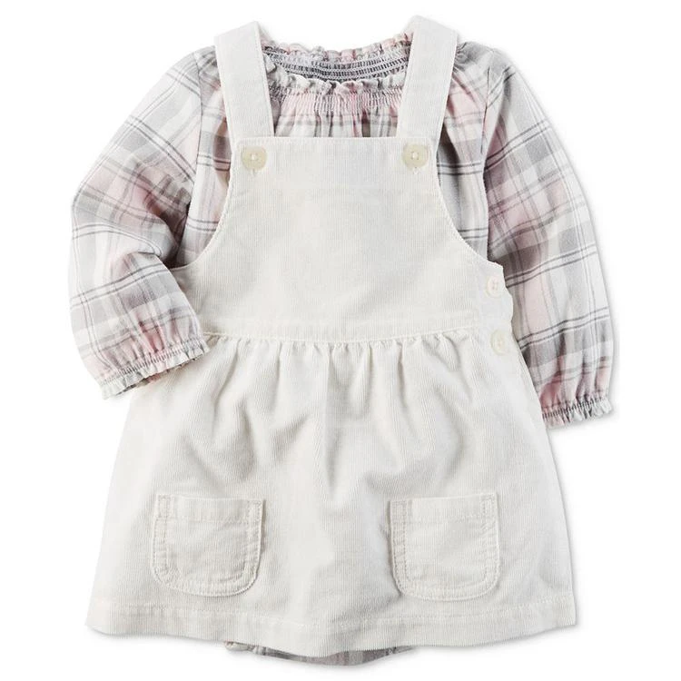 商品Carter's|2-Pc. Cotton Plaid Bodysuit & Corduroy Skirtall Set, Baby Girls,价格¥89,第1张图片