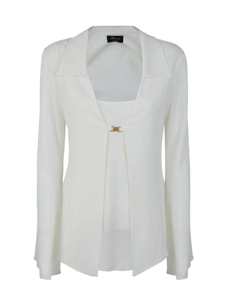 商品BLUMARINE|Blumarine Flared Sleeve Buckled Top,价格¥4336,第1张图片