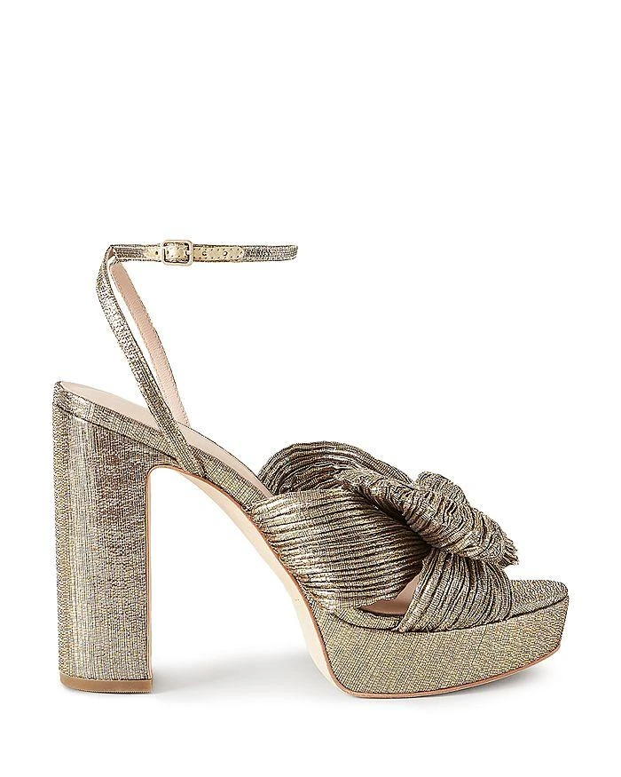 商品Loeffler Randall|Women's Pleated Ankle Strap Platform Sandals,价格¥2372,第3张图片详细描述