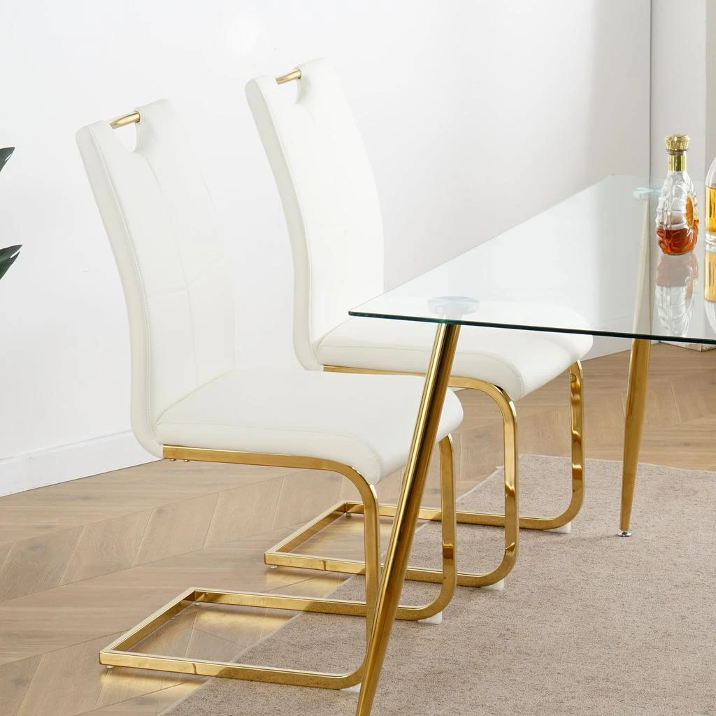 商品Streamdale Furniture|Streamdale Faux Leather Padded Dining Chairs Set,价格¥2430,第4张图片详细描述