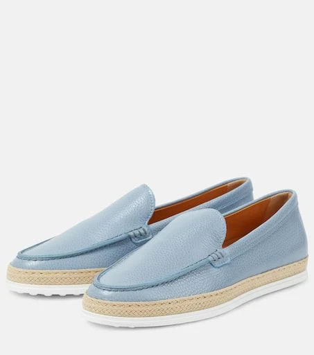 商品Tod's|酒椰叶纤维边饰皮革乐福鞋,价格¥4275,第5张图��片详细描述