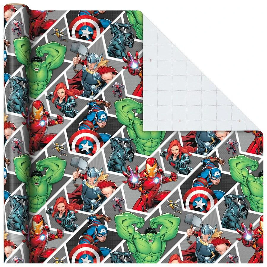 商品Hallmark|Avengers Wrapping Paper - Captain America, Iron Man, Black Widow, Thor, Hulk,价格¥127,第5张图片详细描述