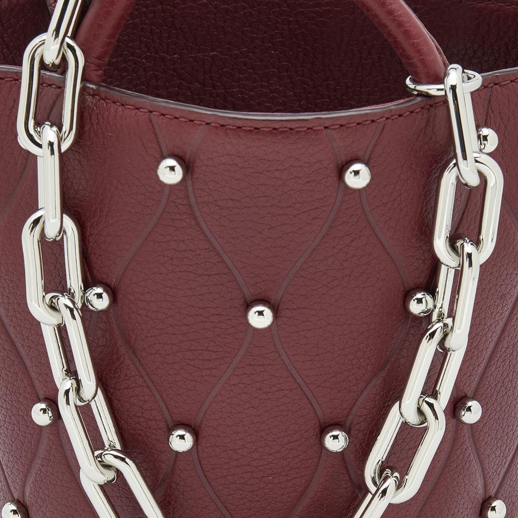 商品[二手商品] Alexander Wang|Alexander Wang Burgundy Leather Mini Roxy Studded Bucket Bag,价格¥2575,第7张图片详细描述