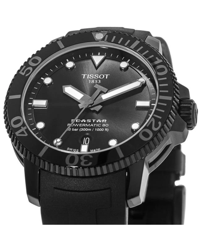 商品Tissot|Tissot Seastar 1000 Black PVD Rubber Strap Men's Watch T120.407.37.051.00,价格¥5071,第2张图片详细描述