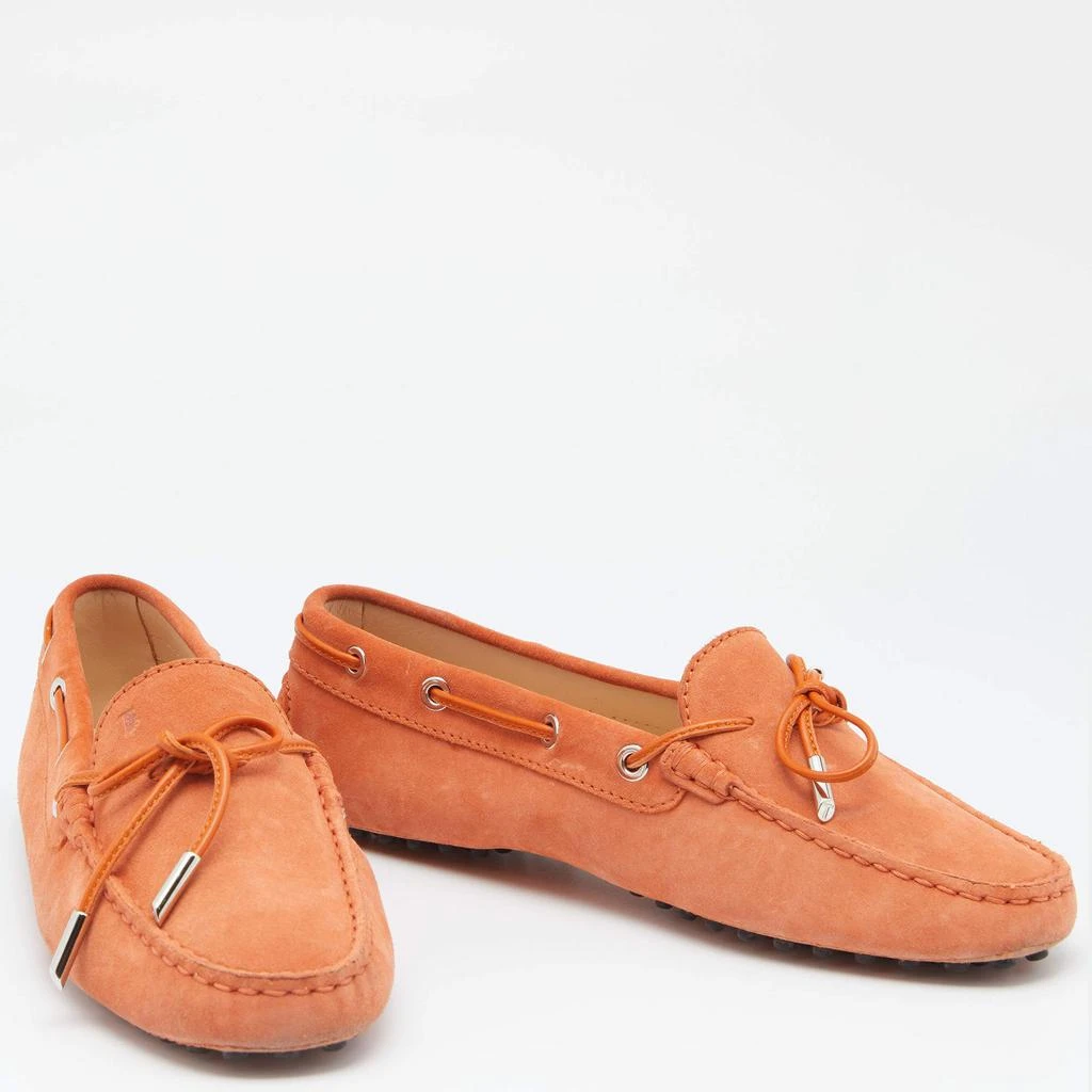 商品[二手商品] Tod's|Tod's Orange Suede Bow Slip On Loafers Size 38,价格¥1380,第4张图片详细描述