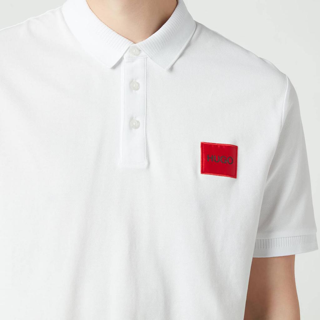 HUGO Men's Slim Fit Pique Polo Shirt - White商品第4张图片规格展示