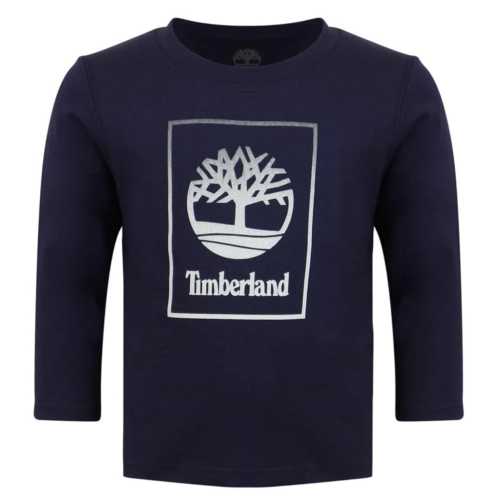 商品Timberland|Baby Boys Navy Gradient Logo Print T Shirt,价格¥126,第1张图片