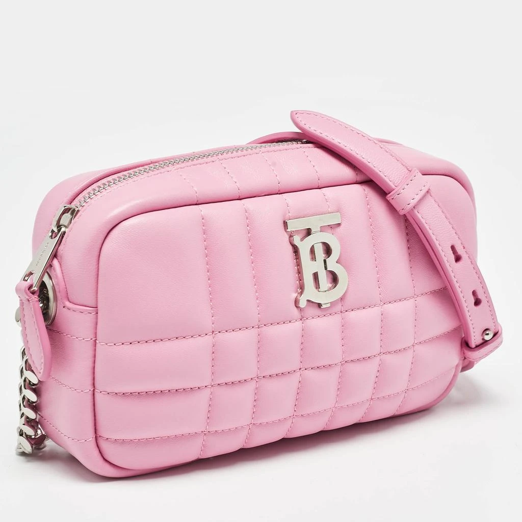 商品Burberry|Burberry Pink Quilted Leather Mini Lola Camera Bag,价格¥4053,第4张图片详细描述