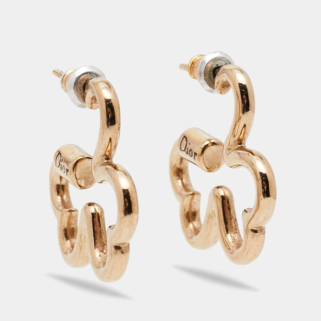 商品[二手商品] Dior|Dior Clover Heart Gold Tone Earrings,价格¥1298,第1张图片