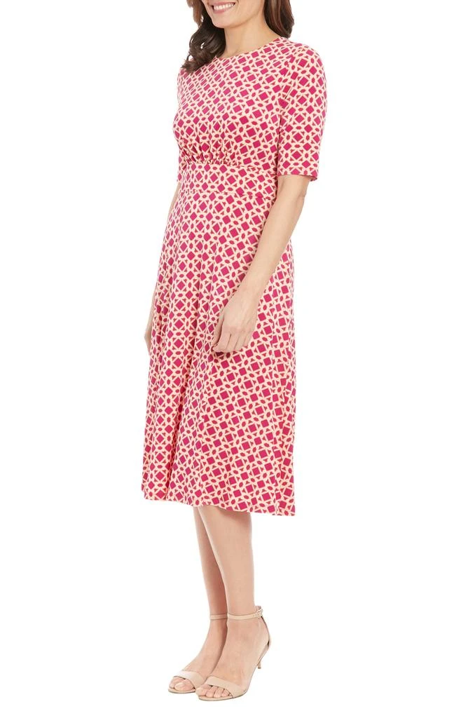 商品London Times|Geo Print Elbow Sleeve Fit & Flare Dress,价格¥265,第3张图片详细描述