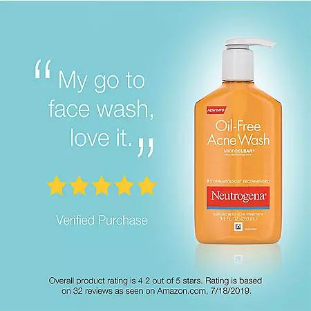 Neutrogena Oil-Free Acne Face Wash (9.1 fl. oz., 2 pk.)商品第7张图片规格展示