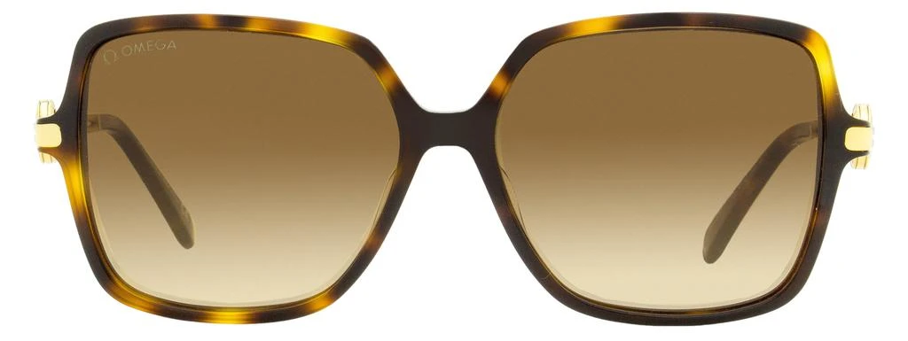 商品Omega|Omega Women's Square Sunglasses OM0033 52G Havana/Gold 59mm,价格¥1171,第2张图片详细描述