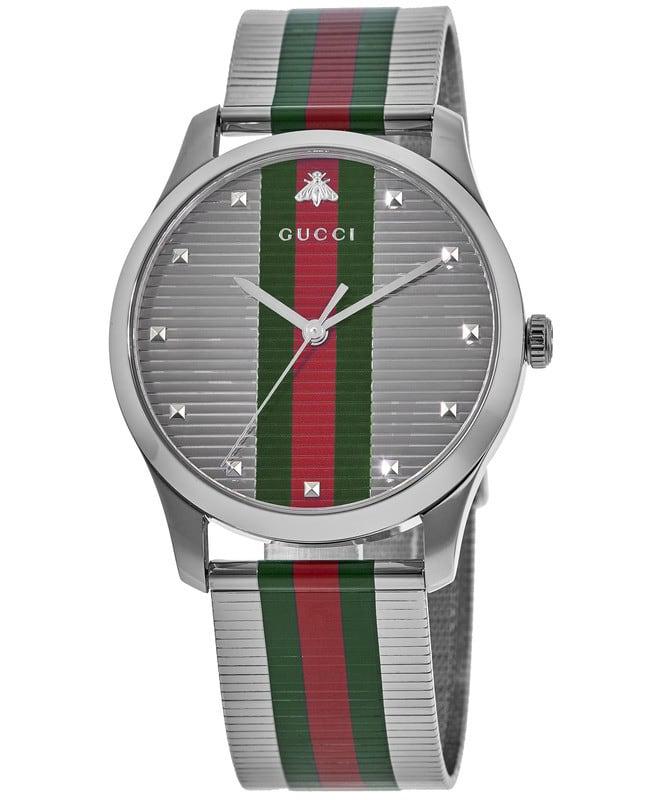 Gucci G-Timeless Silver Mesh Dial Silver Mesh Strap Men's Watch YA126284商品第1张图片规格展示