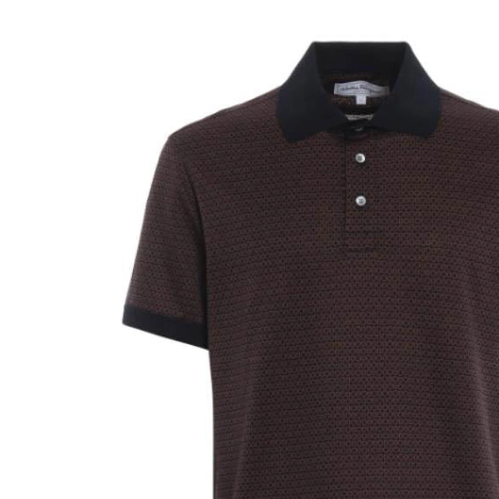 Salvatore Ferragamo 菲拉格慕 男士棕色经典Gancio Logo嵌花短袖Polo衫 12-1661-697732 商品