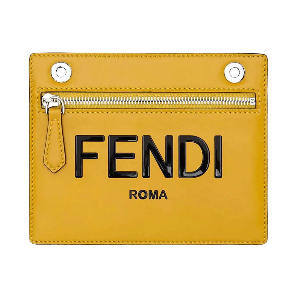 商品Fendi|FENDI 芬迪 黄色logo字母中性短款钱夹 7AS071-AHUF-F1GML,价格¥1946,第1张图片