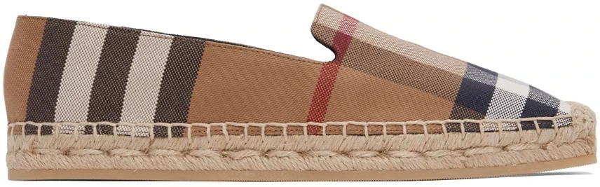 商品Burberry|棕色格纹草编鞋,价格¥5453,第1张图片
