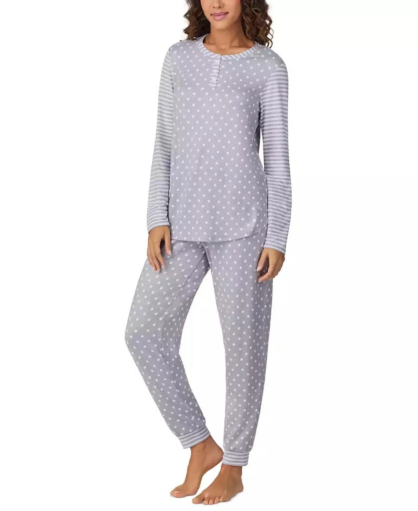 商品Cuddl Duds|Women's Printed Button-Front Jogger Pajama Set,价格¥258,第1张图片