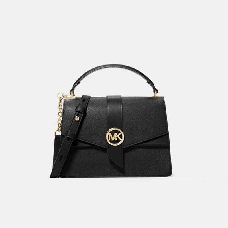 商品[国内直发] Michael Kors|MK 女包 迈克·科尔斯 MICHAEL KORS 520礼物 女士GREENWICH系列黑色中号单肩斜挎包 30H1GGRS2L BLACK,价格¥1784,第1张图片