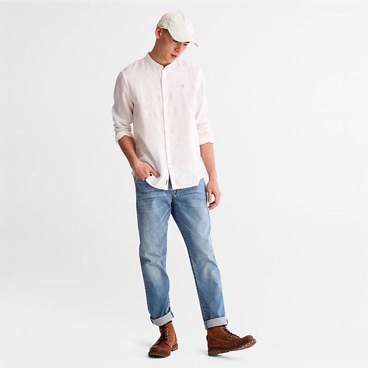 Mill River Linen Shirt for Men in White商品第3张图片规格展示