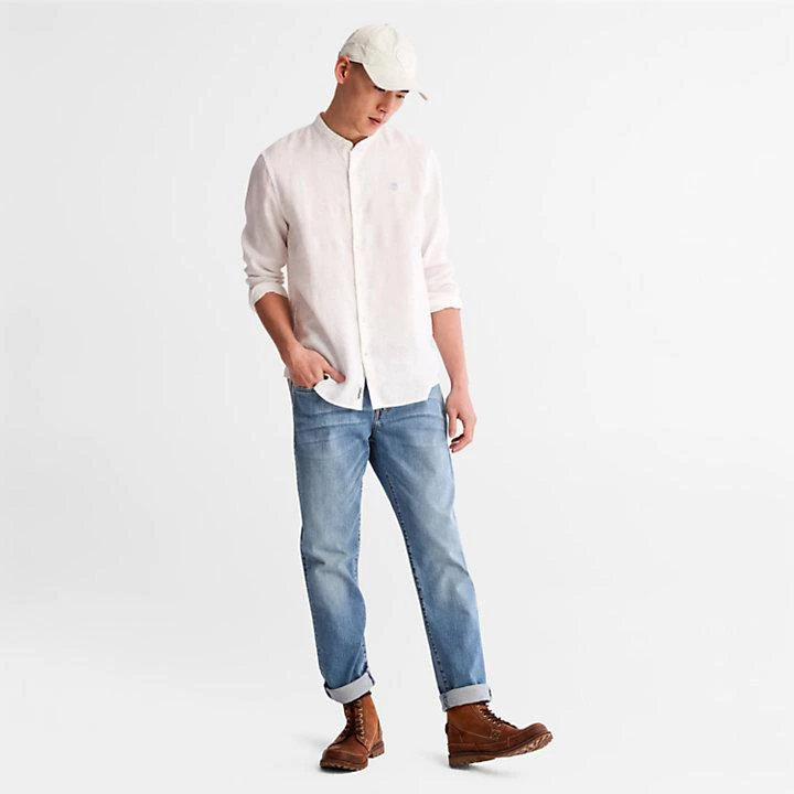 商品Timberland|Mill River Band-collar Linen Shirt for Men in White,价格¥783,第3张图片详细描述