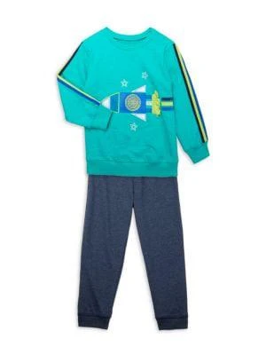 商品Little Me|Baby Boy’s Rocket Sweatshirt & Joggers Set,价格¥80,第1张图片