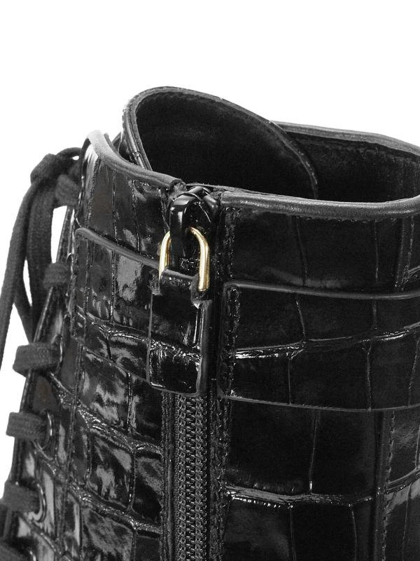 Ryder Ultralift Croc-Embossed Leather Combat Boots 商品