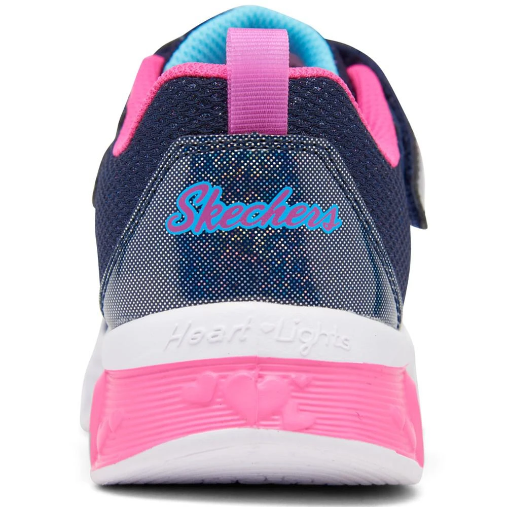 商品SKECHERS|Little Girls S-Lights - Flutter Heart - Bright Sparkle Stay-Put Closure Light-Up Casual Sneakers from Finish Line,价格¥150,第4张图片详细描述