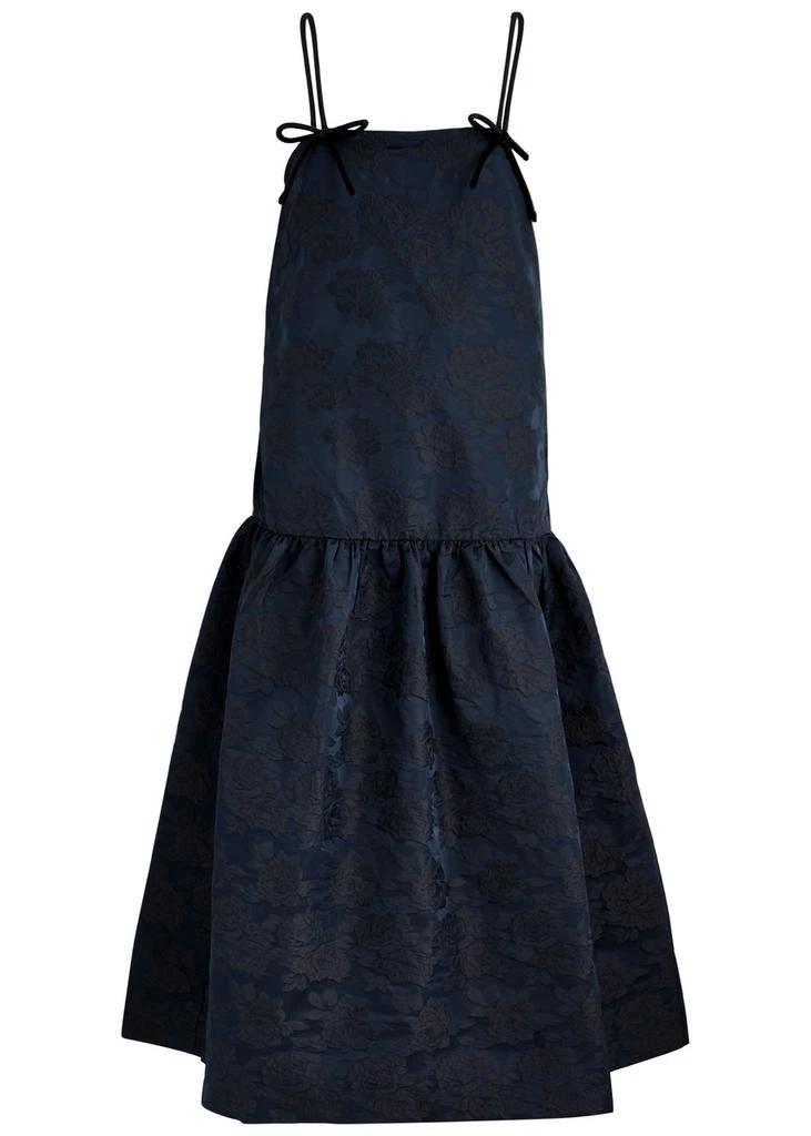 商品Ganni|Floral-jacquard satin midi dress,价格¥1545,第1张图片