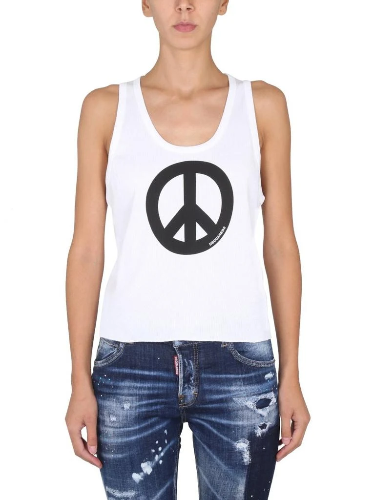 商品DSQUARED2|Dsquared2 Peace Printed Crewneck Tank Top,价格¥1008,第1张图片