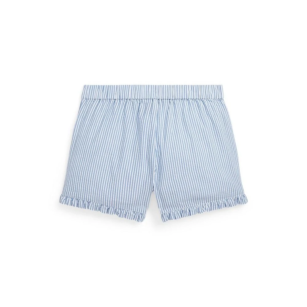 商品Ralph Lauren|Big Girls Striped Ruffled Cotton Seersucker Shorts,价格¥167,第2张图片详细描述