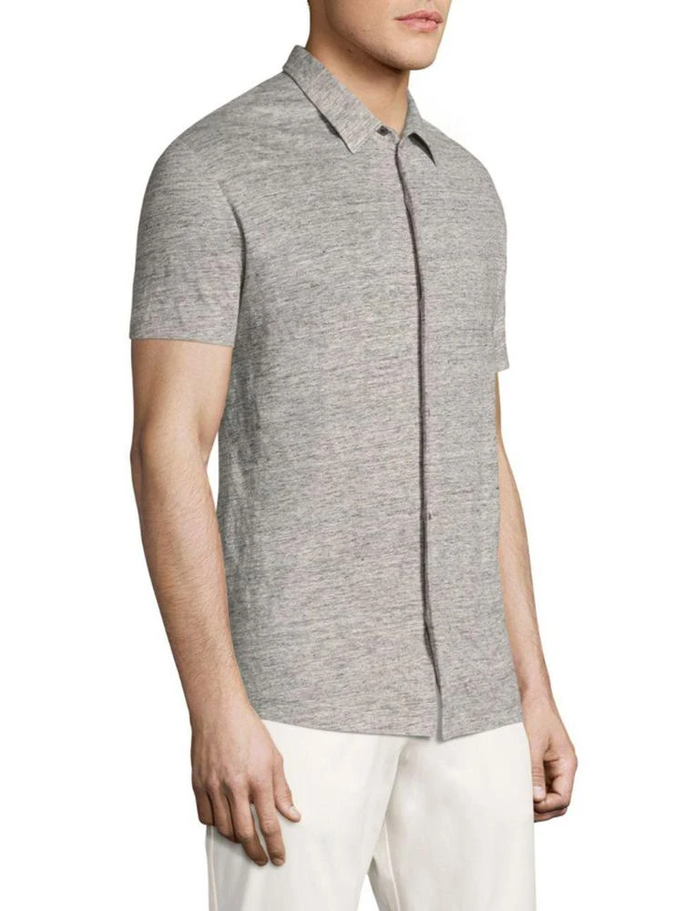 商品Theory|Linen Melange Short Sleeve Button-Down Shirt,价格¥304,第3张图片详细描述