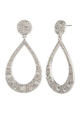 商品Givenchy|Silver Tone Crystal Scatter Pave Orbital Drop Earrings,价格¥305,第1张图片