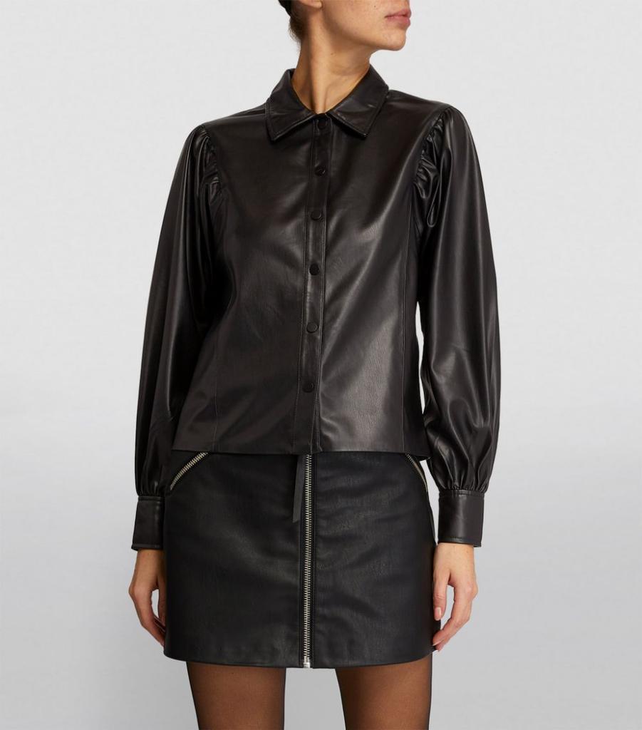 商品ALL SAINTS|Faux Leather Bella Shirt,价格¥1211,第5张图片详细描述