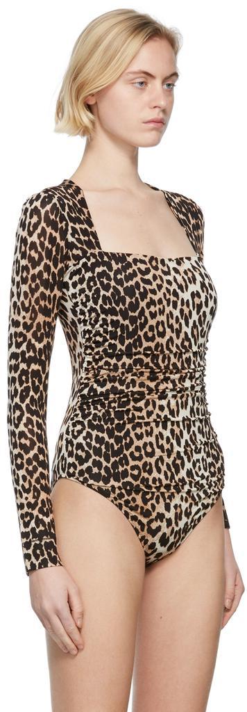 商品Ganni|Brown & Black Long Sleeve Bodysuit,价格¥1149,第6张图片详细描述
